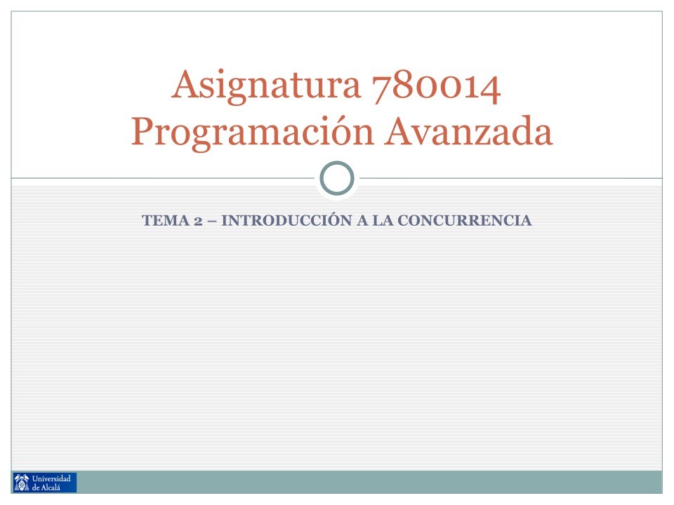 Imágen de pdf Tema 2 - Introducción a la concurrencia - Programación Avanzada